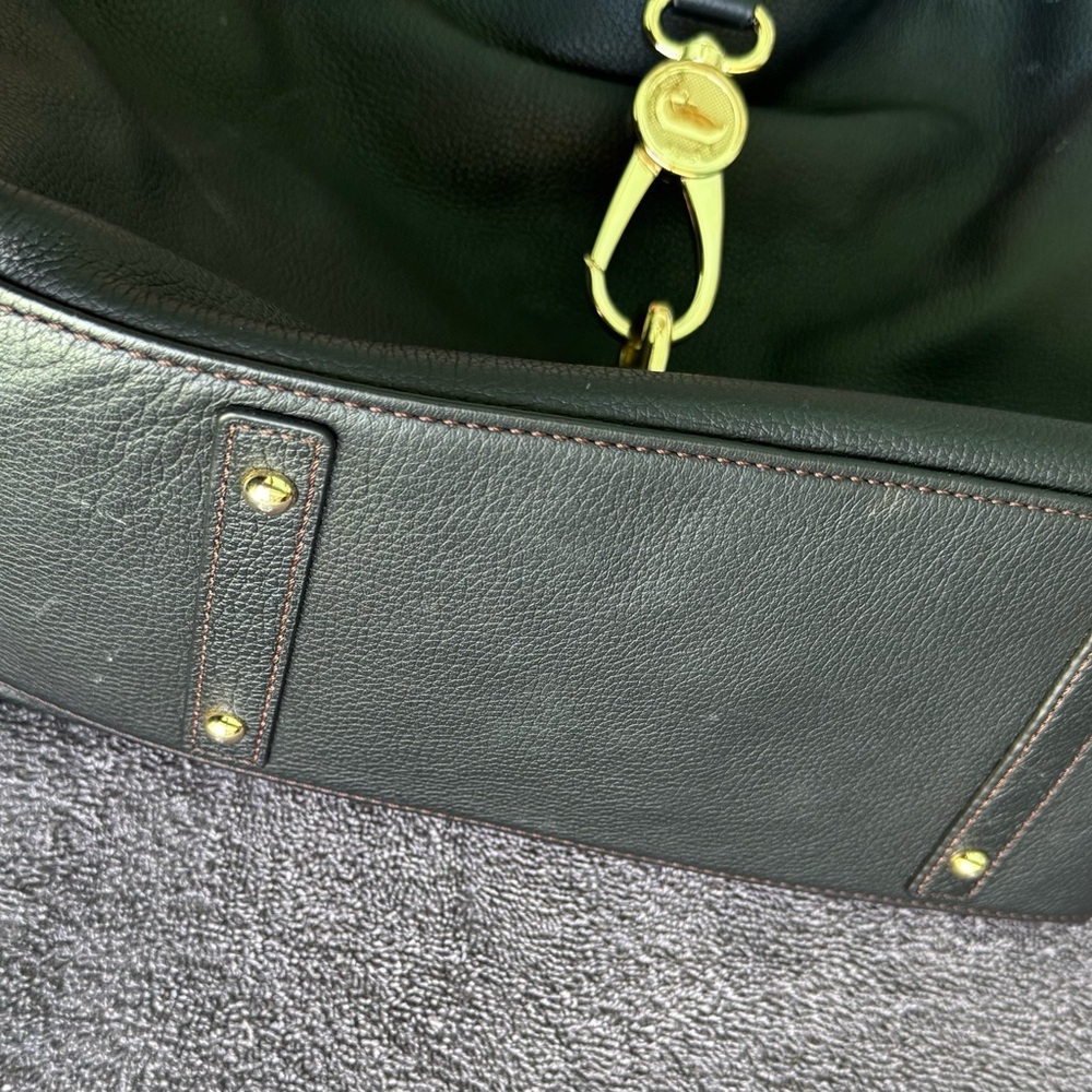 Dooney & Bourke Belvedere Black Pebble Leather LOGO LOCK Hobo Shoulder Bag $498 - Picture 5 of 9